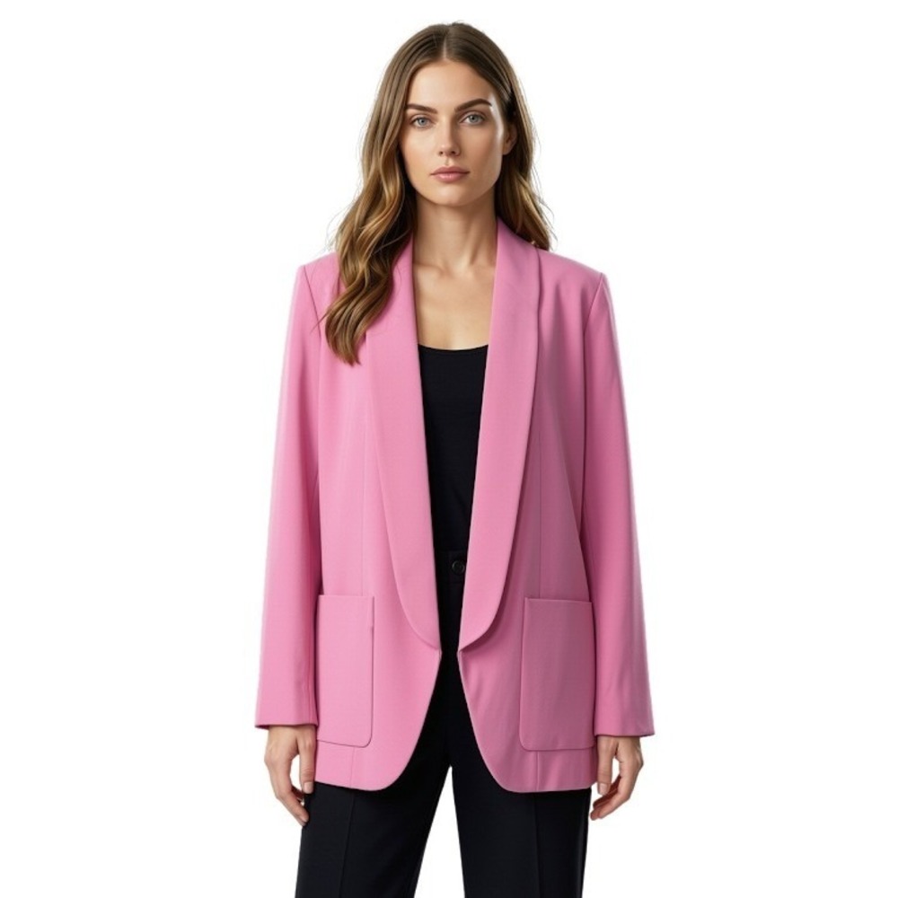 Zadig & Voltaire Verdun Crepe Blazer Vieux Rose Pink Shawl Lapel Size 42 NEW‎